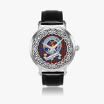 Fraser of Lovat Scottish Clan Tartan Crest Badge Silver Automatic Watch Size 46mm