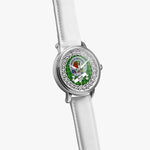 Boyle Scottish Clan Tartan Crest Badge Silver Automatic Watch Size 46mm
