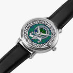 Irvine Scottish Clan Tartan Crest Badge Silver Automatic Watch Size 46mm