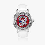 MacRae Scottish Clan Tartan Crest Badge Silver Automatic Watch Size 46mm