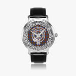 Scottish Belshes Clan Tartan Crest Badge Silver Automatic Watch Size 46mm