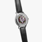 Hewitt Scottish Clan Tartan Crest Badge Silver Automatic Watch Size 46mm