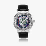Scottish Wood Clan Tartan Crest Badge Silver Automatic Watch Size 46mm