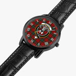 Scottish MacLean Family Crest Quartz Watch With Leather Strap - Tartan Watch Instafamous Quartz Leather Strap Plaid Watch