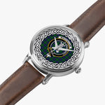 MacCallum Scottish Clan Tartan Crest Badge Silver Automatic Watch Size 46mm