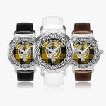 Scottish MacLeod Ancient Clan Tartan Crest Badge Silver Automatic Watch Size 46mm