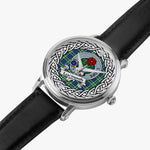 Learmonth Scottish Clan Tartan Crest Badge Silver Automatic Watch Size 46mm