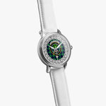 Scottish Abercrombie Scottish Clan Tartan Crest Badge Silver Automatic Watch Size 46mm
