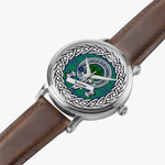 Irvine Scottish Clan Tartan Crest Badge Silver Automatic Watch Size 46mm