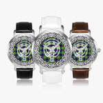 Scottish Colville Clan Tartan Crest Badge Silver Automatic Watch Size 46mm