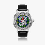 Maitland Scottish Clan Tartan Crest Badge Silver Automatic Watch Size 46mm