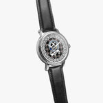 Moffat Scottish Clan Tartan Crest Badge Silver Automatic Watch Size 46mm