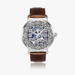 Hannay Scottish Clan Tartan Crest Badge Silver Automatic Watch Size 46mm