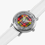 Scottish Buchanan Clan Tartan Crest Badge Silver Automatic Watch Size 46mm