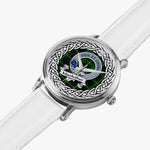 MacArthur Scottish Clan Tartan Crest Badge Silver Automatic Watch Size 46mm