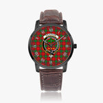 Scottish Fenton Family Crest Quartz Watch With Leather Strap - Tartan Watch Instafamous Quartz Leather Strap Plaid Watch