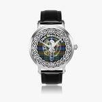 Scottish Maclellan Clan Tartan Crest Badge Silver Automatic Watch Size 46mm