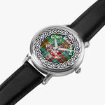 Scottish Muirhead Clan Tartan Crest Badge Silver Automatic Watch Size 46mm