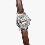 Scottish Borthwick Clan Tartan Crest Badge Silver Automatic Watch Size 46mm