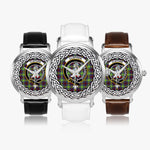 Clephane Scottish Clan Tartan Crest Badge Silver Automatic Watch Size 46mm