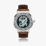 Bannerman Scottish Clan Tartan Crest Badge Silver Automatic Watch Size 46mm