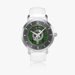 Clan Kinnear Crest & Tartan Knot Sterling Silver Unisex Automatic Watch (Silver) Size 46mm