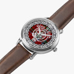 Scottish Wilson Clan Tartan Crest Badge Silver Automatic Watch Size 46mm