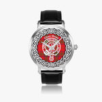 Scottish Ross Clan Tartan Crest Badge Silver Automatic Watch Size 46mm