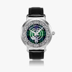 Scottish Abercrombie Clan Tartan Crest Badge Silver Automatic Watch Size 46mm
