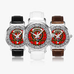 Monypenny Scottish Clan Tartan Crest Badge Silver Automatic Watch Size 46mm