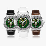 Kinloch Scottish Clan Tartan Crest Badge Silver Automatic Watch Size 46mm