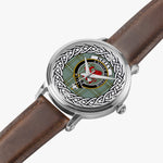 Kelly Scottish Clan Tartan Crest Badge Silver Automatic Watch Size 46mm