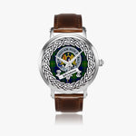 Johnstone Scottish Clan Tartan Crest Badge Silver Automatic Watch Size 46mm