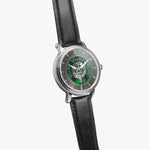Clan MacDonald Crest & Tartan Knot Sterling Silver Unisex Automatic Watch (Silver) Size 46mm