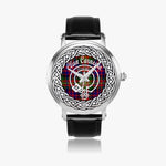 Carnegie Modern Scottish Clan Tartan Crest Badge Silver Automatic Watch Size 46mm