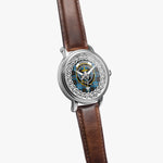 Garden Scottish Clan Tartan Crest Badge Silver Automatic Watch Size 46mm
