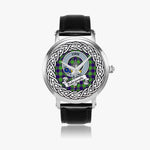 Dalrymple Scottish Clan Tartan Crest Badge Silver Automatic Watch Size 46mm