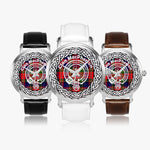 Scottish MacPherson Clan Tartan Crest Badge Silver Automatic Watch Size 46mm