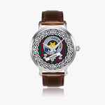 Jardine Scottish Clan Tartan Crest Badge Silver Automatic Watch Size 46mm