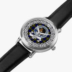 Muir Scottish Clan Tartan Crest Badge Silver Automatic Watch Size 46mm