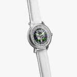 Kerracher Scottish Clan Tartan Crest Badge Silver Automatic Watch Size 46mm