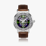 Scottish Watson Clan Tartan Crest Badge Silver Automatic Watch Size 46mm