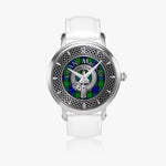Clan MacKay Crest & Tartan Knot Sterling Silver Unisex Automatic Watch (Silver) Size 46mm