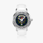 Meldrum Scottish Clan Tartan Crest Badge Silver Automatic Watch Size 46mm