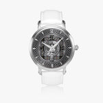 Clan MacPherson Crest & Tartan Knot Sterling Silver Unisex Automatic Watch (Silver) Size 46mm