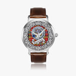 Drummond Scottish Clan Tartan Crest Badge Silver Automatic Watch Size 46mm