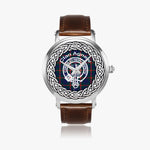 Scottish Agnew Clan Tartan Crest Badge Silver Automatic Watch Size 46mm