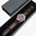 MacFie Scottish Clan Tartan Crest Badge Silver Automatic Watch Size 46mm