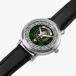 Kirkcaldy Scottish Clan Tartan Crest Badge Silver Automatic Watch Size 46mm