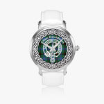Scottish Davidson Ancient Clan Tartan Crest Badge Silver Automatic Watch Size 46mm